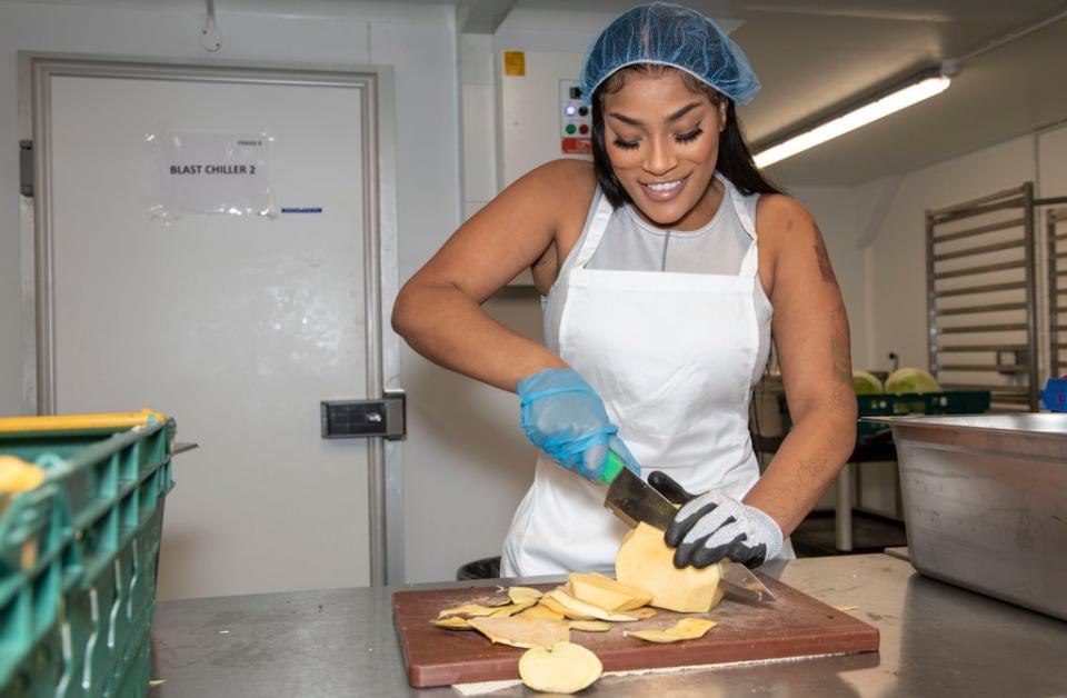 Rapper Stefflon Don visits the Felix Kitchen in Poplar (Lucy Young)