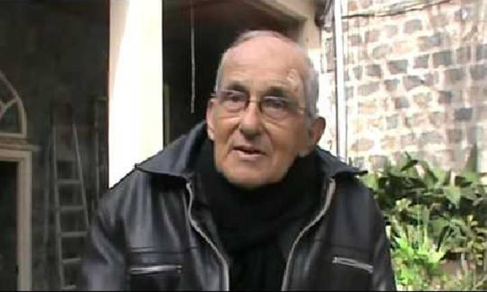 In this undated photo released on Monday, April 7, 2014 by the anti-government activist group Syrian Observatory for Human Rights, which has been authenticated based on its contents and other AP reporting, shows Dutch Father Francis Van Der Lugt, 75, in Homs, Syria. A masked gunman opened fire on Van Der Lugt, a well-known, elderly Dutch priest in the central Syrian city of Homs on Monday, killing him instantly, a fellow priest and an activist group said. (AP Photo/Syrian Observatory for Human Rights)