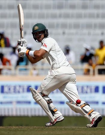 Cricket - India v Australia - Third Test cricket match - Jharkhand State Cricket Association Stadium, Ranchi, India - 16/03/17 - Australia's Glenn Maxwell plays a shot. REUTERS/Adnan Abidi