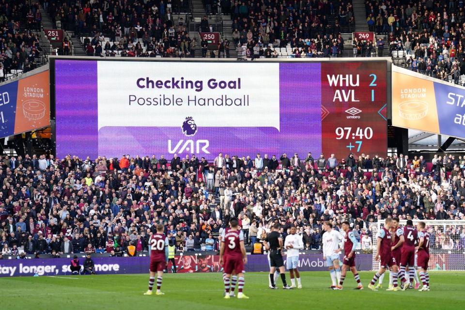 VAR is increasingly bringing unwanted scrutiny over the Premier League’s integrity (Mike Egerton/PA) (PA Wire)