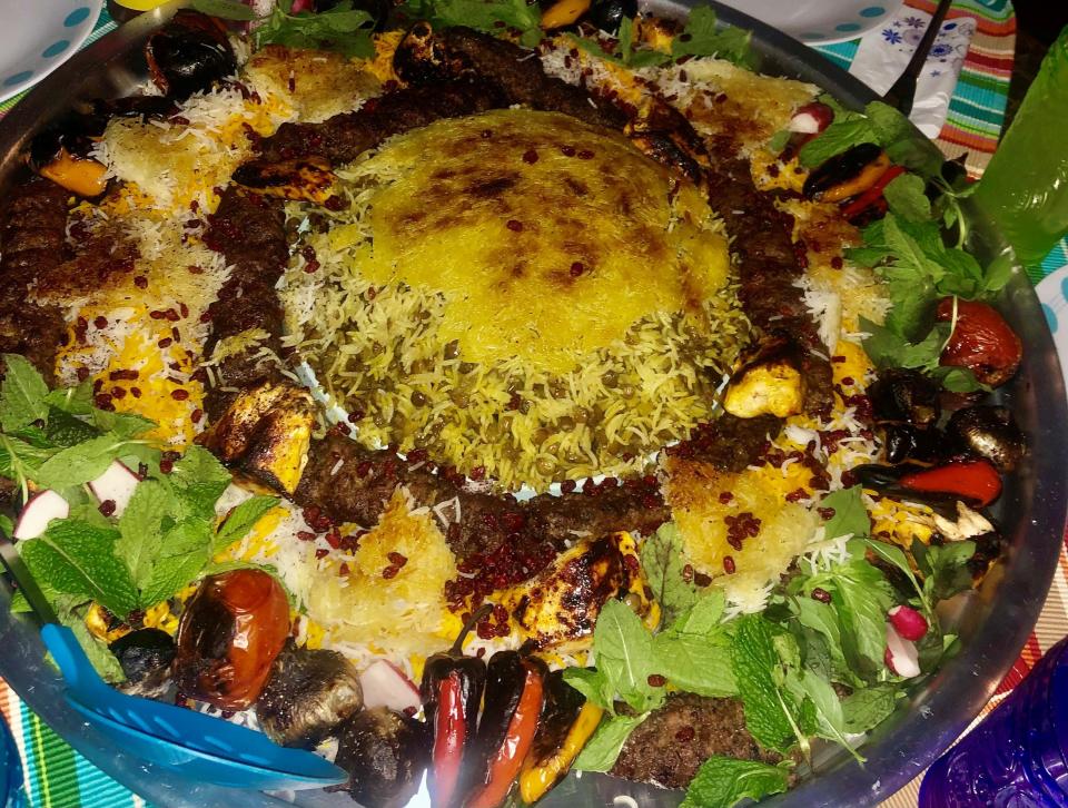 Adas polo is a Persian rice dish made with lentils and dates.