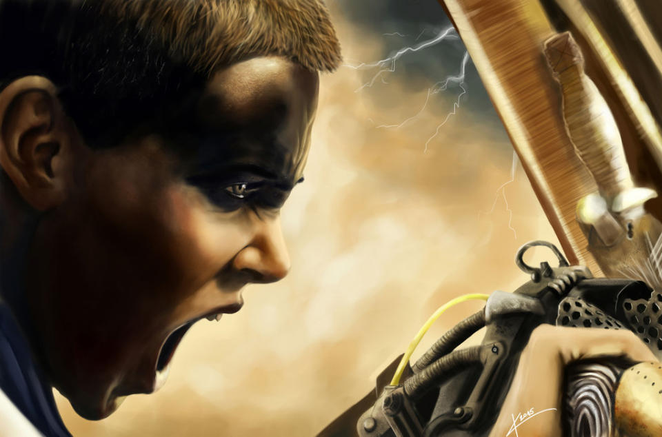 It’s Max who gets his name in the title but, as many would argue, this is Furiosa’s movie. She has generated the most fan art we’ve seen, like this hyper-real painting from CasstieL13. 