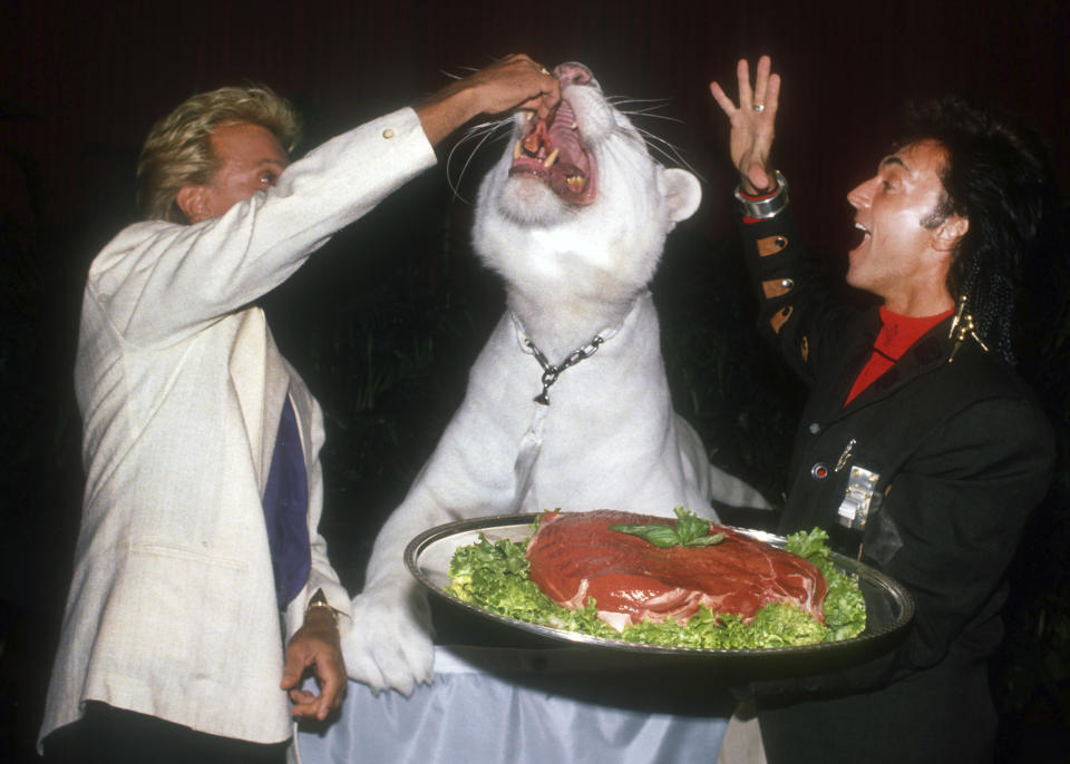 ***FIEL PHOTO*** Roy Horn of Siegfried & Roy Dies of Complications from COVID-19. Siegfried & Roy, 1987, Photo By John Barrett/PHOTOlink /MediaPunch /IPX