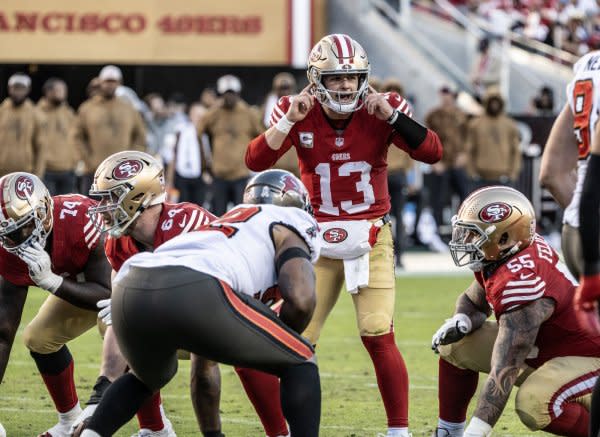 Quarterback Brock Purdy (13) and the San Francisco 49ers will host the Seattle Seahawks on Sunday in Santa Clara, Calif. File Photo by Terry Schmitt/UPI