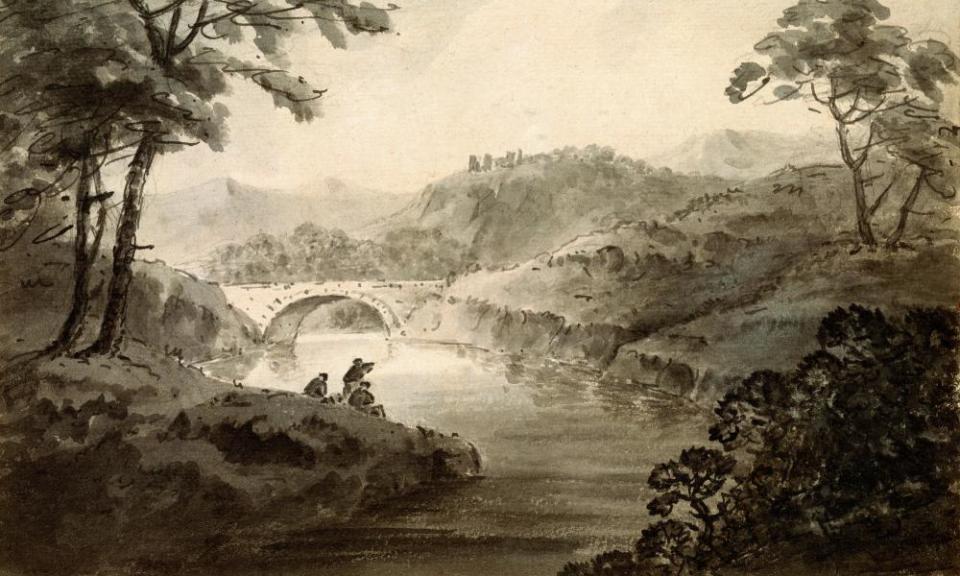 A river landscape by William Gilpin.