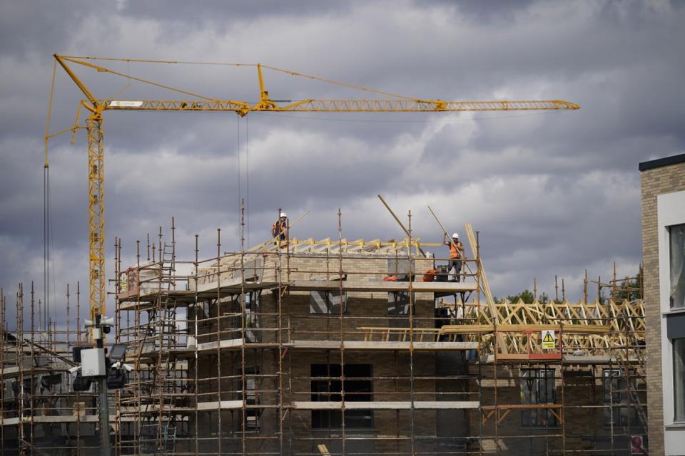 The construction sector had its worst month in almost a year, as “economic uncertainty” and bad weather led to the biggest drop in new projects since the covid-19 pandemic hit (Niall Carson/ PA) (PA Wire)