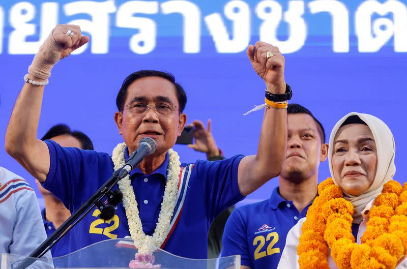 Incumbent Thailand's PM Prayuth Chan-ocha campaigns for re-election in Phuket