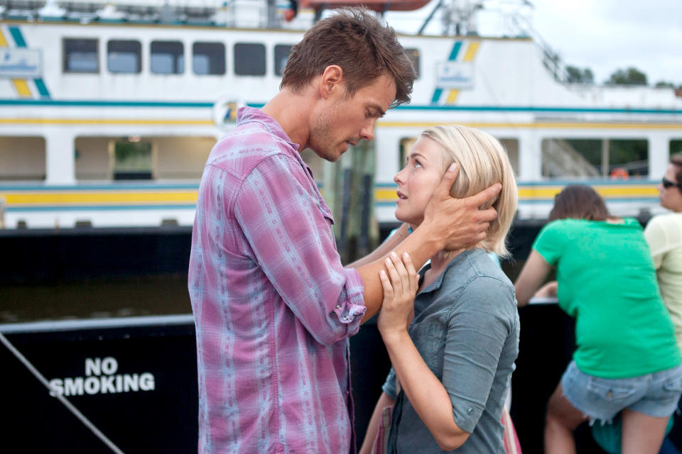 <p>It’s a tale as old as time: small-town boy (Josh Duhamel) meets on-the-run girl (Julianne Hough), and they’re nudged along the road to romance by the spirit of his dead wife (Cobie Smulders). Sorry, but this relationship doesn’t seem to have a ghost of a chance at surviving long term. (Photo: James Bridges/Relativity Media/courtesy Everett Collection) </p>