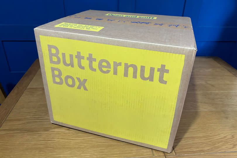General view of a Butternut Box, which is like HelloFresh for dogs