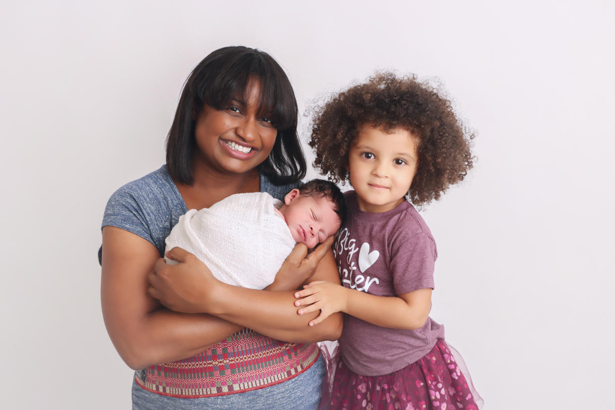 Single moms — including Crystal King, pictured with her two children — share how they celebrate Mother's Day. (Photo: Brittany Frey; courtesy of Crystal King)