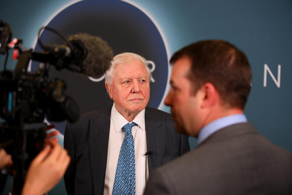 WASHINGTON, DC – APRIL 10: Sir David Attenborough attends the ‘Our Planet’ Special Screening With Sir David Attenborough at the Smithsonian National Museum Of American History on April 10, 2019 in Washington, DC. (Photo by Tasos Katopodis/Getty Images for Netflix)