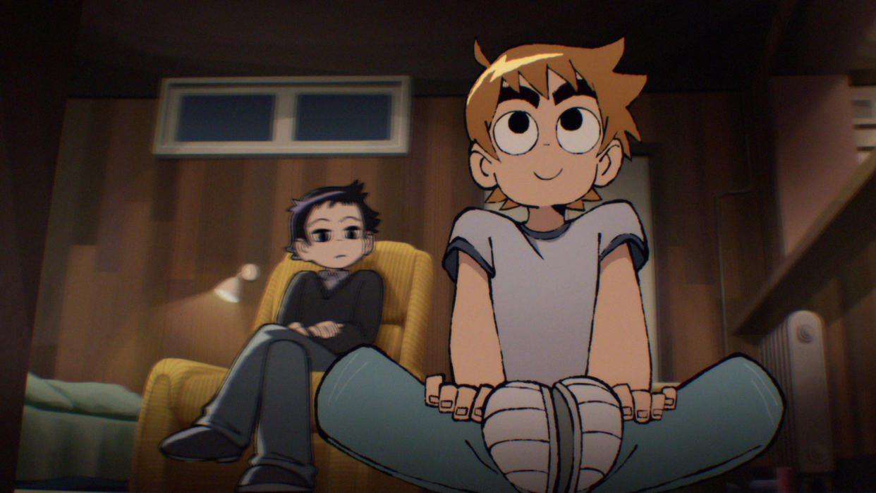  Scott waits for a package to be delivered in Netflix's Scott Pilgrim Takes Off. 
