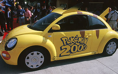 The Pikachu VW Beetle at the Mann's Village Theater premiere of WB's Pokemon: The Movie 2000