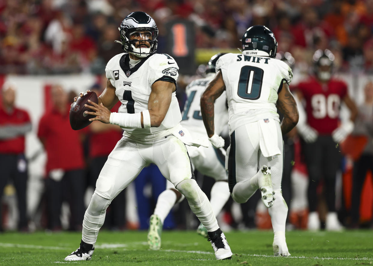 The Chiefs-Dolphins game last season on Peacock was the first NFL playoff game to be streamed exclusively. (Photo by Kevin Sabitus/Getty Images)