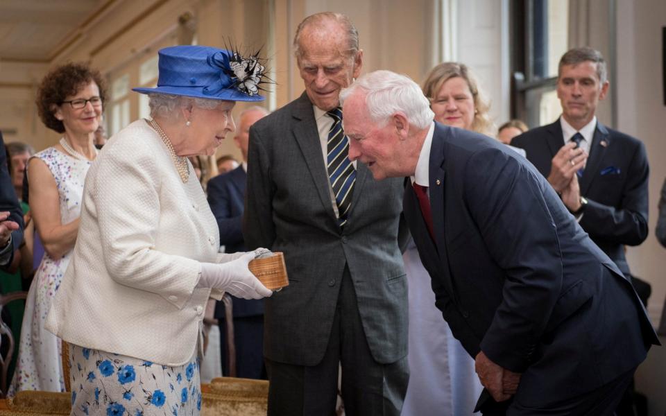 Queen Elizabeth is welcomed to Canada House by Canada Governor General David Johnston - Credit: REUTERS/Stefan Rousseau/Pool