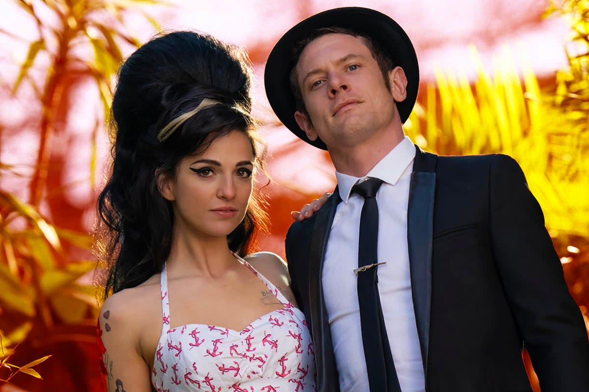 ‘There was no way I was going to get into anything that was scandal-based or disrespectful’: Marisa Abela and Jack O’Connell as Amy Winehouse and Blake Fielder-Civil in ‘Back to Black’  (Focus Features/StudioCanal)