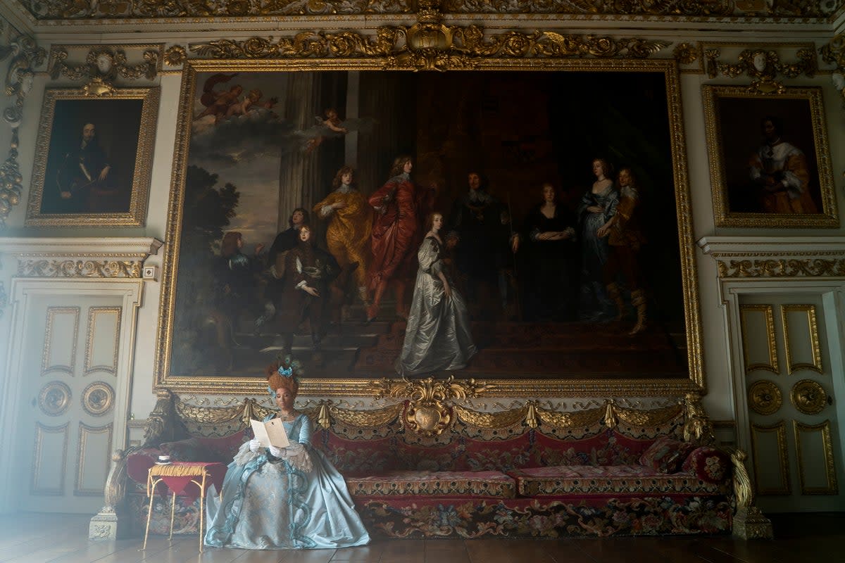 Lancaster House was used for interior shots of Queen Charlotte’s royal abodes (Liam Daniel/Netflix)