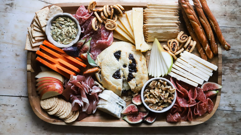 Halloween board with various cheeses