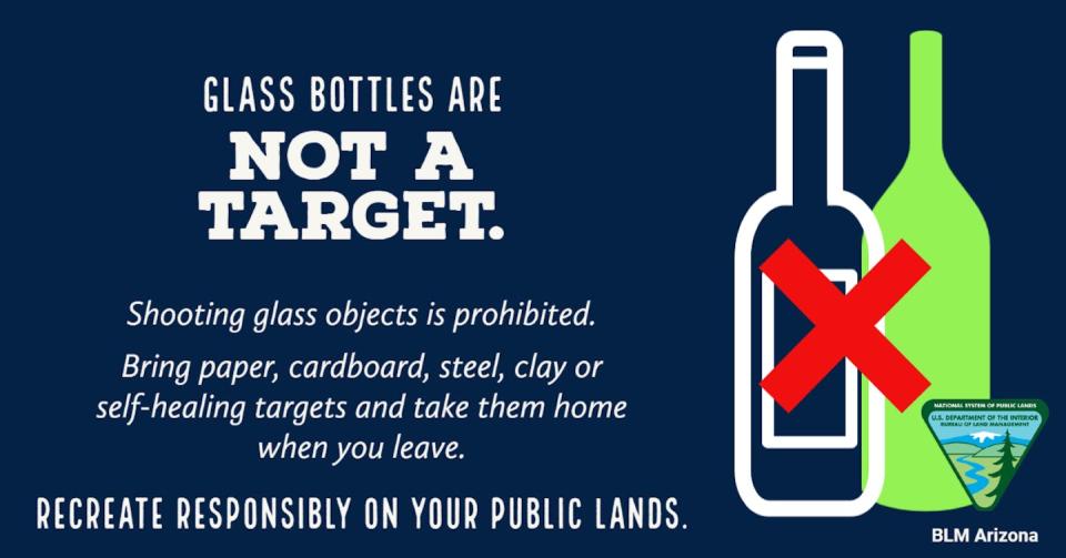 Shooting at targets that contain glass or hazardous materials can contaminate nearby land. <a href="https://flic.kr/p/2o1LPtV" rel="nofollow noopener" target="_blank" data-ylk="slk:BLM;elm:context_link;itc:0;sec:content-canvas" class="link ">BLM</a>