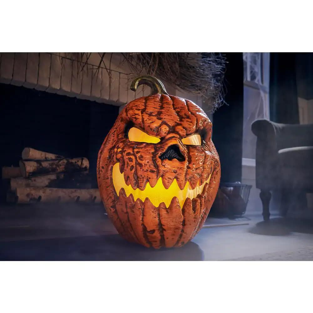 grimacing pumpkin, Home Depot halloween decorations