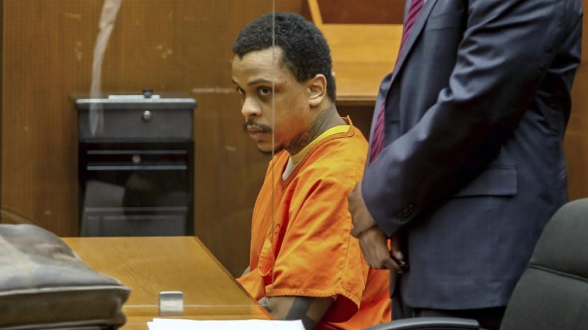 Eric Holder Jr. sits in the courtroom at Clara Shortridge Foltz Criminal Justice Center on Sept. 15, 2022, in Los Angeles. Holder Jr., who was convicted last year of fatally shooting rapper Nipsey Hussle in 2019, is scheduled to be sentenced Wednesday in a Los Angeles courtroom. (Photo: Apu Gomes/Pool via AP, File)