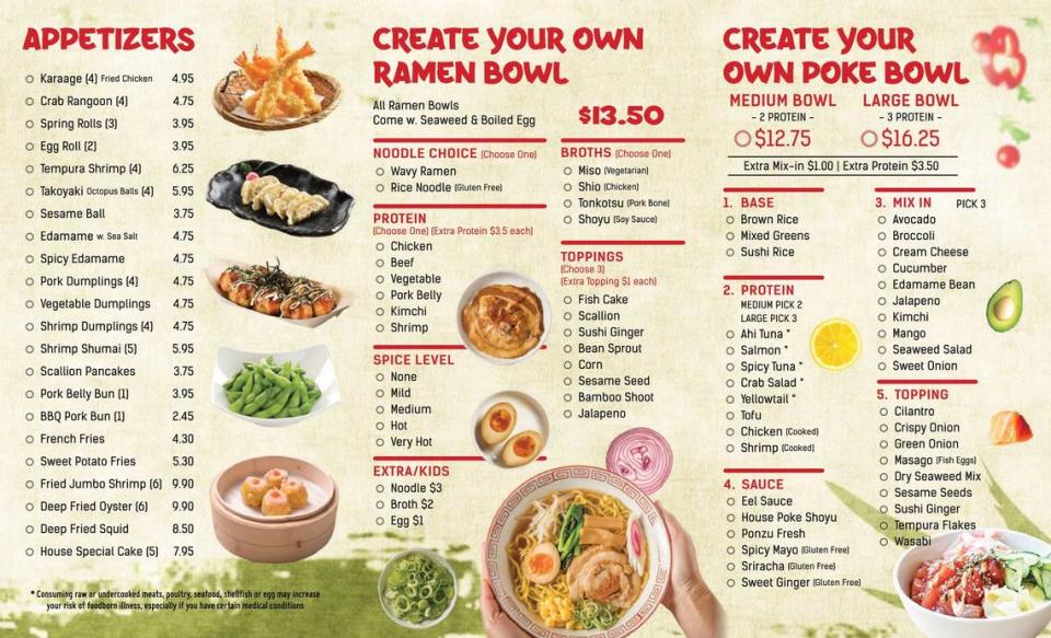 Oishi menu page 1