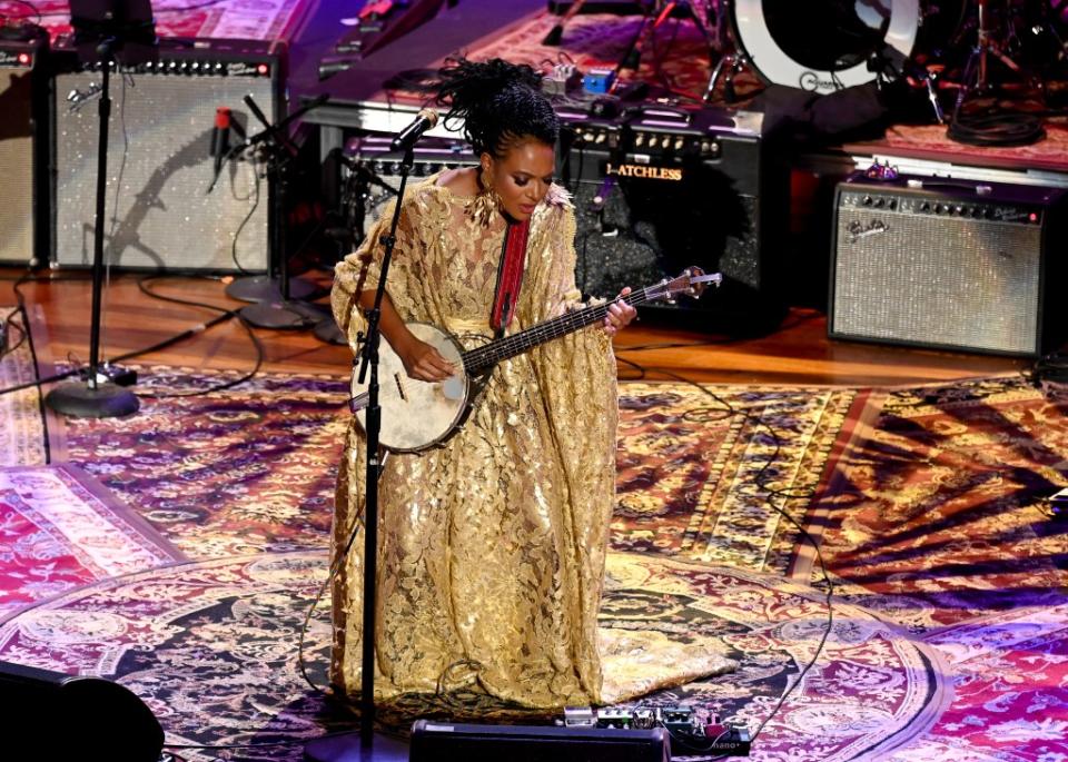 Allison Russell performs onstage at The Americana Music Association 22nd Annual Honors & Awards Show on September 20, 2023 at the Ryman Auditorium in Nashville, Tennessee.