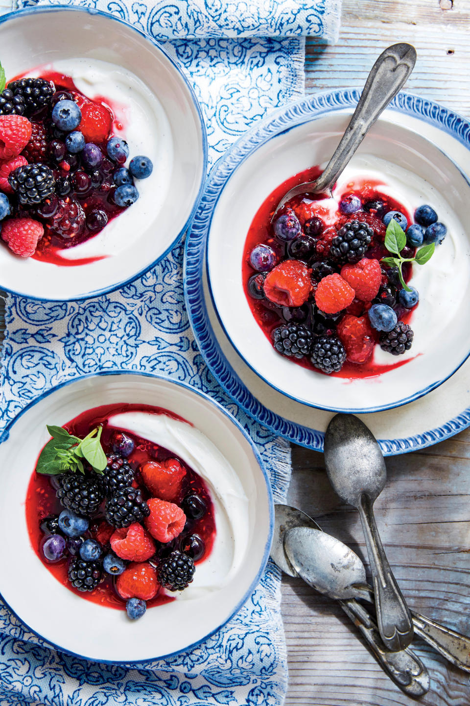 Warmed Berries with Honey and Fresh Cheese