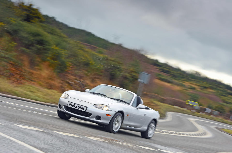 <p>Subtly larger, more curvaceous, considerably more powerful and better to drive than the original car, the second-gen MX-5 was the <strong>comfortable victor</strong> when Autocar tested it against the MGF, BMW Z3, Toyota MR2 and Fiat’s Barchetta. Rust can be an issue, and while it’s not as good to drive as the contemporary Lotus Elise, it’s much more practical.</p><p><strong>We found:</strong> 2001 Mazda MX-5 Mk2 1.8, 72,000 miles - £2000</p>