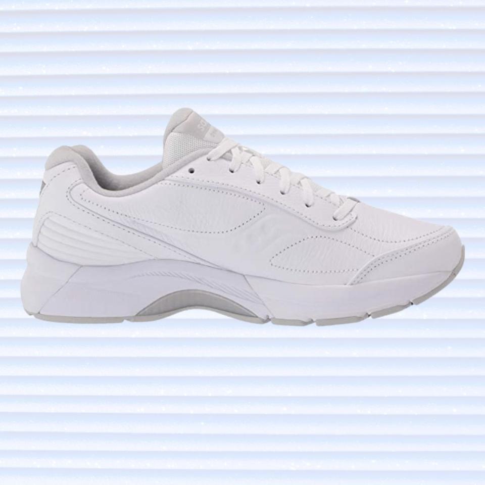 This classic, minimalist walking shoe recommended by Evans has all the features your feet need to stay comfy throughout the day, including a lightweight insole, rubber soles for good grip and a full-grain leather upper. It comes in white and black and in women's sizes 5-12 and men's sizes 7-14, both with wide options available. Promising review: 