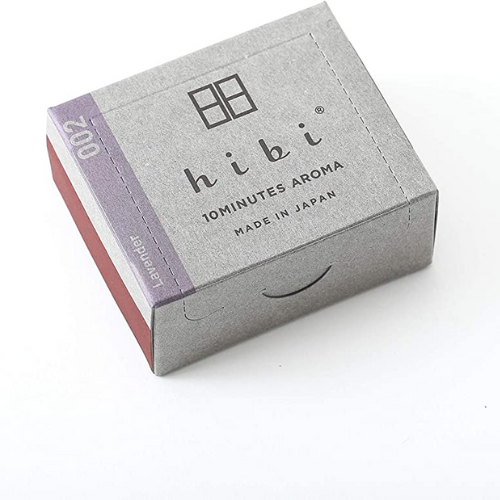 box of hibi incense matches against white background