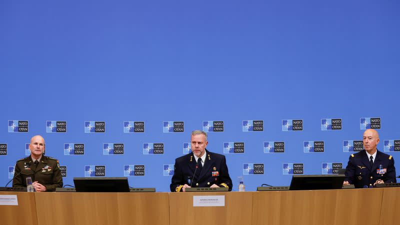 News conference with Nato military chiefs, in Brussels