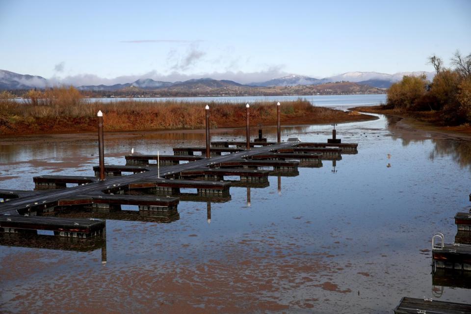 Low water levels at the Konocti Vista Marina