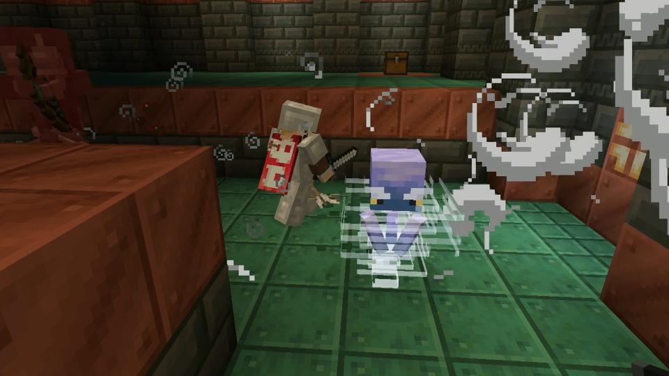 Image of Minecraft 1.21's The Breeze mob in Trial Chambers.