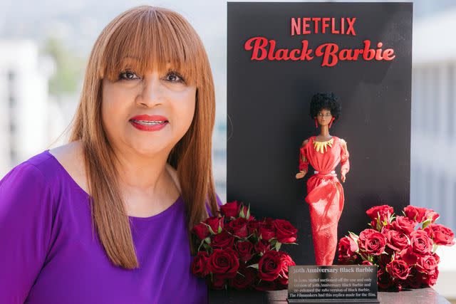 <p>Courtesy of Netflix</p> Kitty Black Perkins with Black Barbie