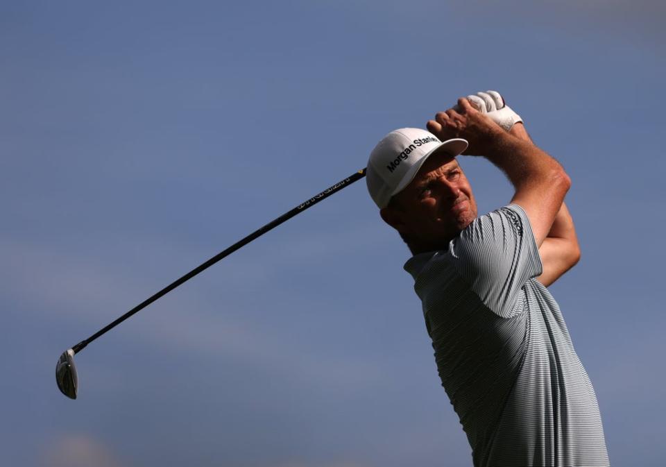 Justin Rose tees off on the 4th during day four of the BMW PGA Championship at Wentworth (Steven Paston/PA) (PA Wire)