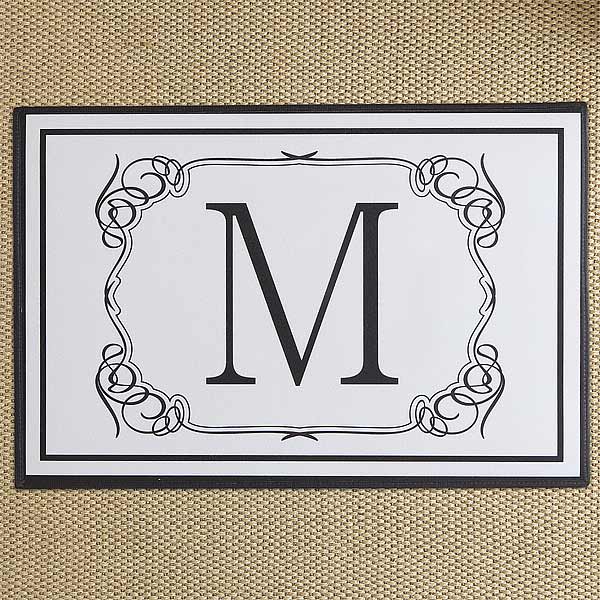 Choose from four different colors for this made-to-order monogrammed mat.