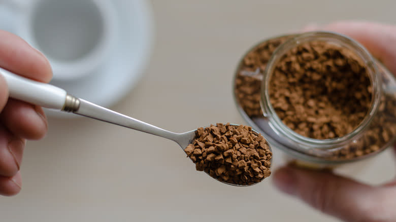 spoonful of instant coffee