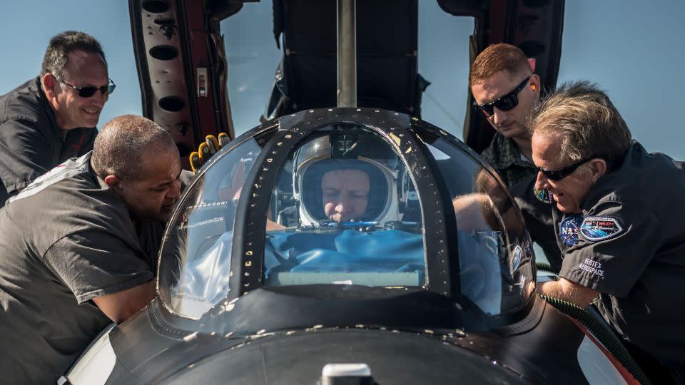 Each of NASA's WB-57 high-altitude research aircraft is flown by one pilot, while an instrument specialist sits in the backseat.  -Bill Stafford/NASA