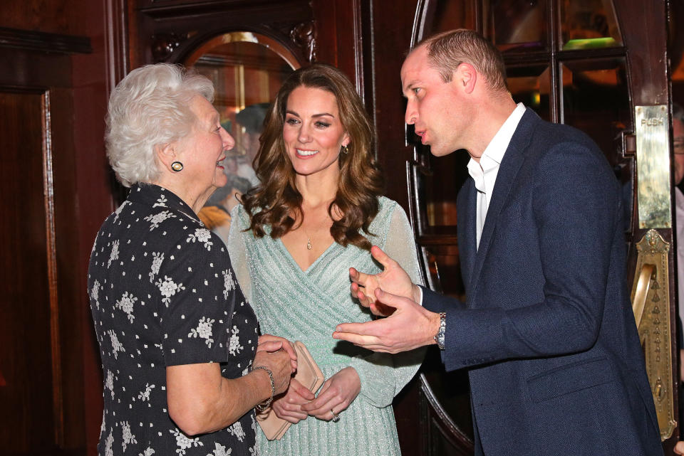 The Duke and Duchess of Cambridge meet Dame Mary Peters [Photo: PA]