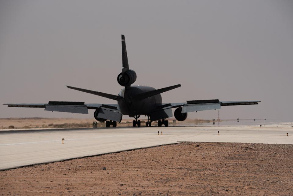 The flight served as a capstone for the KC-10 after over 30 years of service within the U.S. Air Forces Central (AFCENT) area of responsibility. <em>U.S. Air Force photo by Tech. Sgt. Alexander Frank</em>