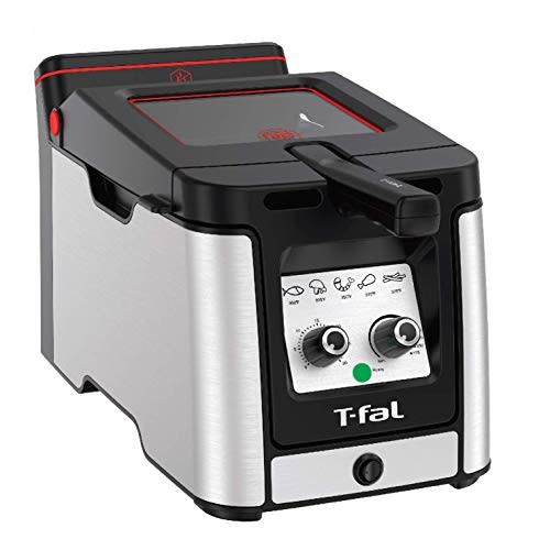 T-fal Odorless Stainless Steel lean Deep Fryer with Filtration System, 3.5-Liter, Silver