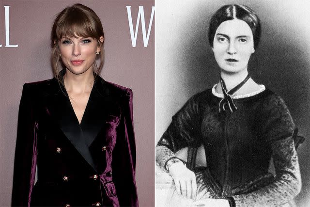 <p>Dimitrios Kambouris/Getty Images; Culture Club/Getty Images</p> Taylor Swift and Emily Dickinson