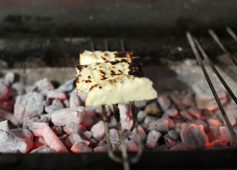 Grilled halloumi is seen at a restaurant in Nicosia