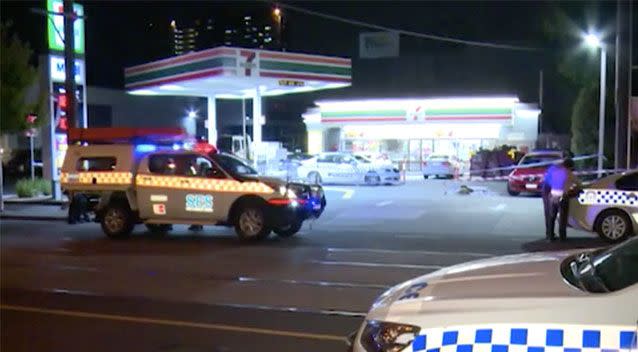 A man has died after he was found outside a Melbourne 7 Eleven with stab wounds. Source: Sunrise