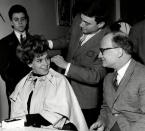 <b>Bold and bouffant </b><br><br> Big, tiered and high-flying hair was a mark of '60s style. Here Vidal Sassoon styles Lady Stephanie Listowel at his Bond Street establishment while her husband, the Earl Of Listowel, watches.