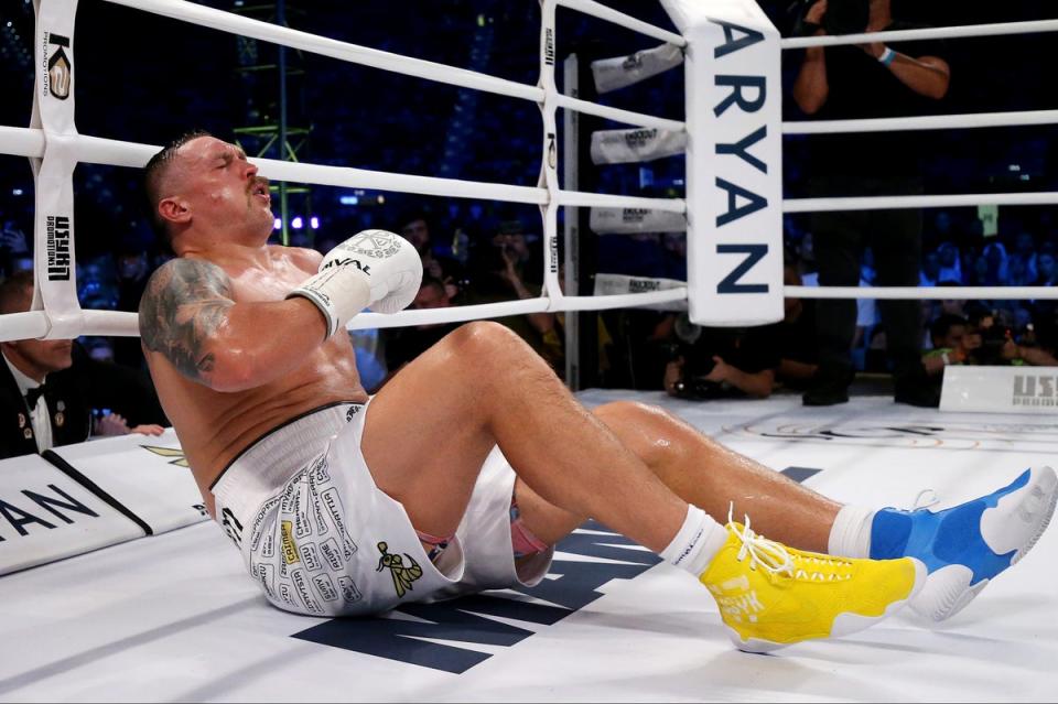 Usyk survived a controversial low blow against Daniel Dubois in August (Getty Images)