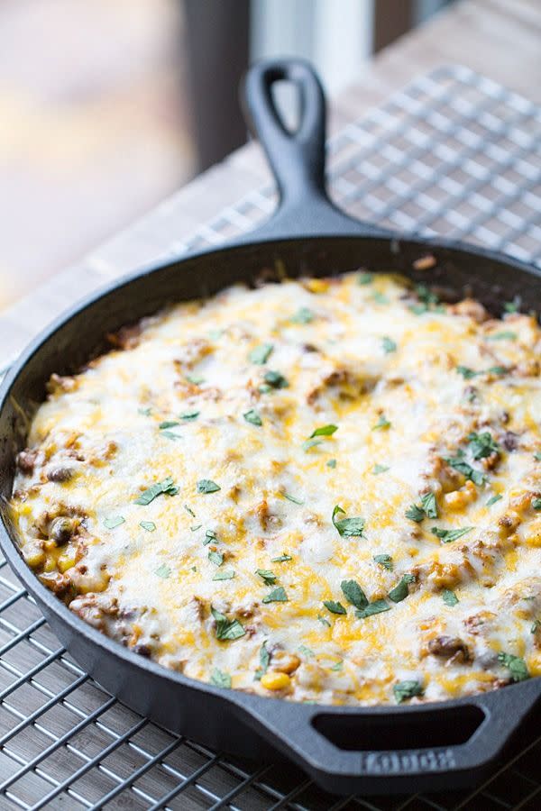 Easy Skillet Beef Tex Mex Casserole