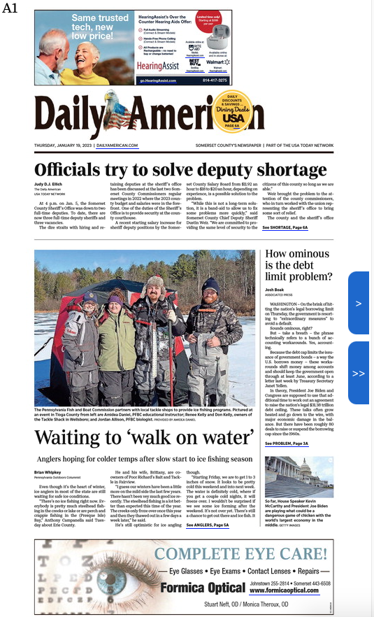 The eNewspaper is a digital replica of the Daily American newspaper -- and much more.