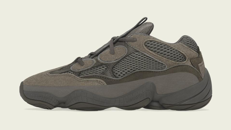 The lateral side of the Adidas Yeezy 500 “Clay Brown.” - Credit: Courtesy of Adidas